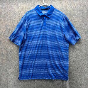Nike Polo Shirt Mens XL Blue Striped Tour Performance Dri Fit Golf Extra Large